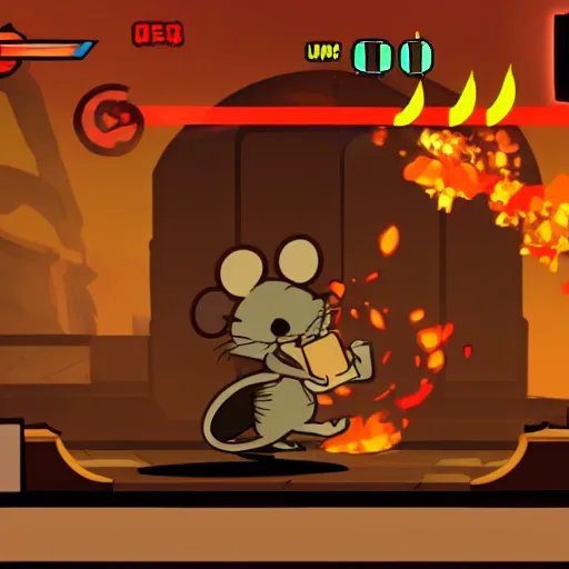 Image similar to a mouse as a boss in the style of shadow fight 2