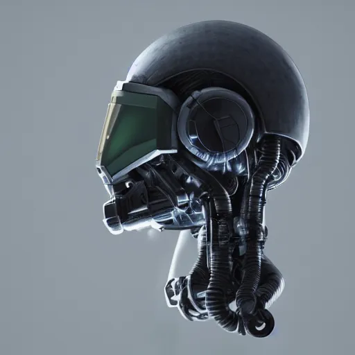 Image similar to sci-fi, helmet design, halo, duke-nuken, science-fiction, robot head, octane-render, cgi, blender, cinema-4d, maya, cgi, redshift