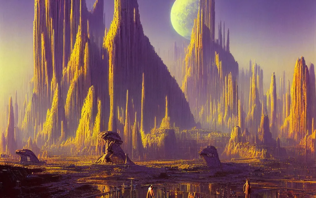 Prompt: a scifi utopian temple, future perfect, award winning digital by bruce pennington art