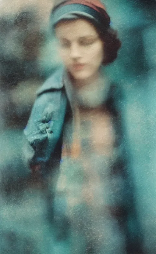 Prompt: kodak portra 4 0 0, wetplate, motion blur, muted colours, 2 0 0 mm lens, 1 9 3 0 s award winning colour portrait deep insight inside mystical cave by saul leiter, insanely detailed, insanely intricate, depth of field, blueberry teal orange colours