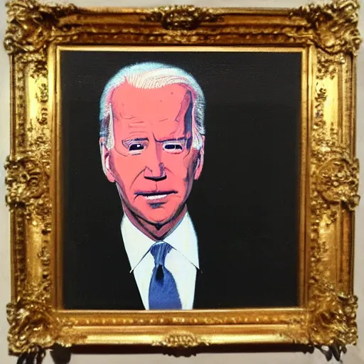 Image similar to Portrait of Joe Biden, painted by Francis Bacon.