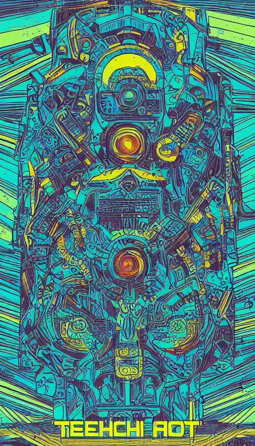 Image similar to techno artwork, by dan mumford