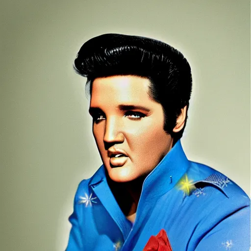 Prompt: Elvis Presley colourised, 4k, realistic, studio camera