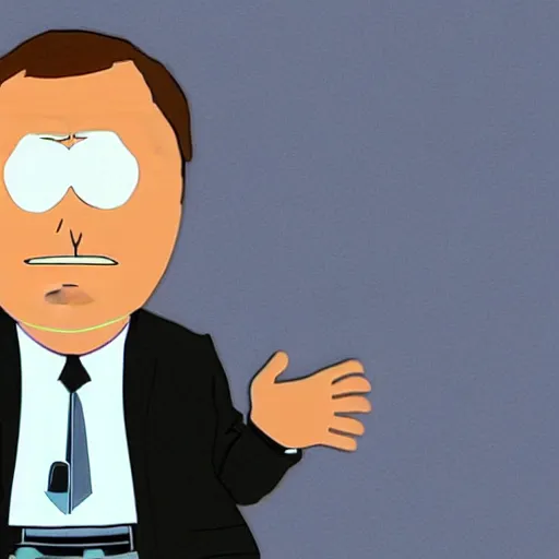 Prompt: cartoon render of Alex Jones in the show South Park