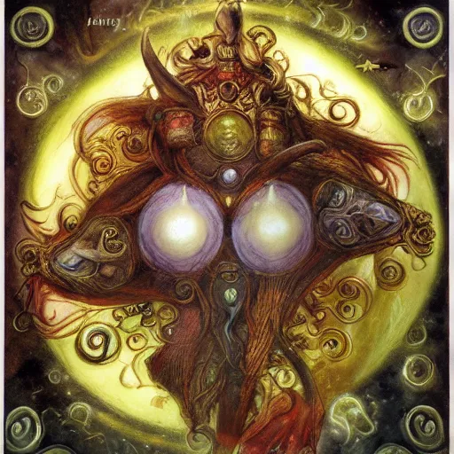 Image similar to aries zodiac artwork, mystic style, detailed, 8 k, symmetrical, by brian froud