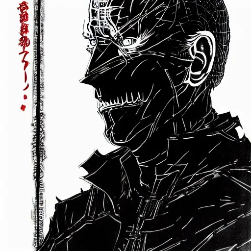 Image similar to Joe Biden looking sinister, by Tsutomu Nihei, highly detailed