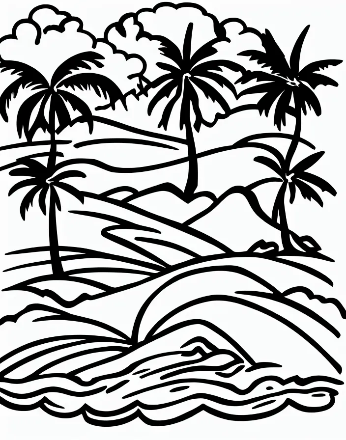 Image similar to island black and white drawing logo