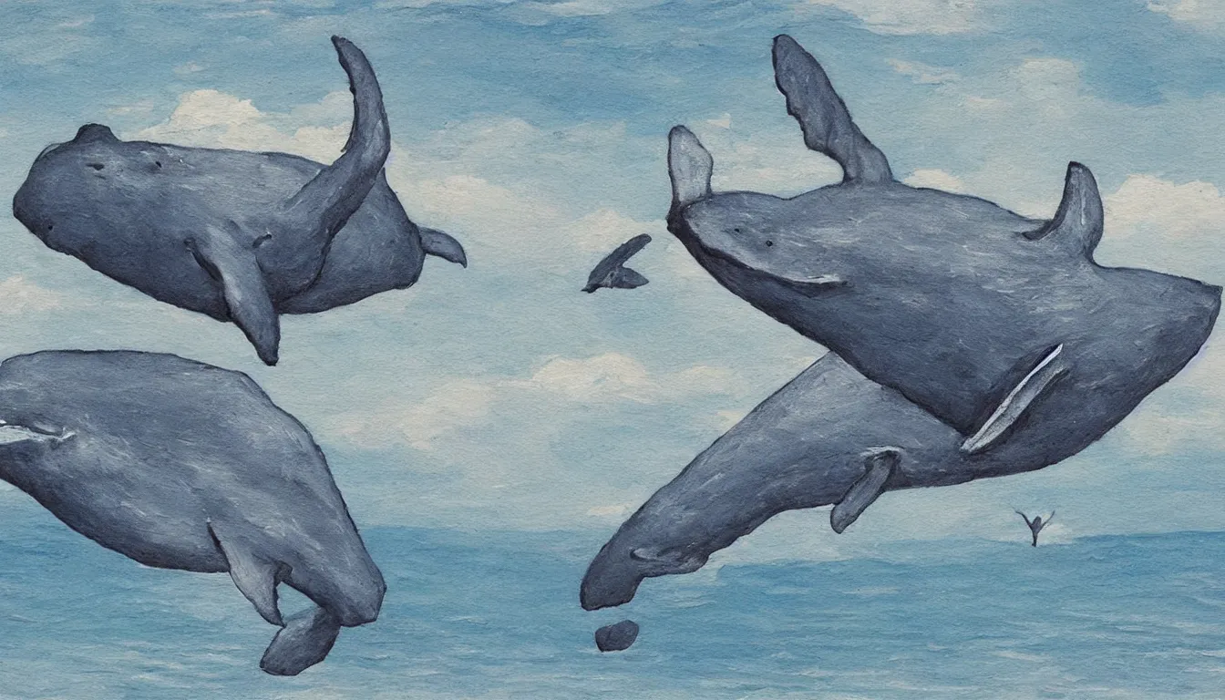 Image similar to flying whale art