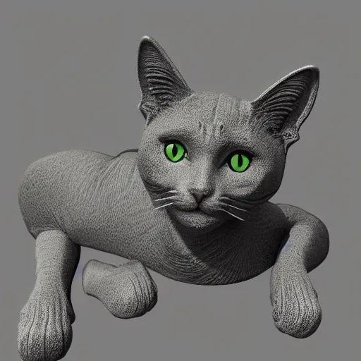 Image similar to 3d render cat