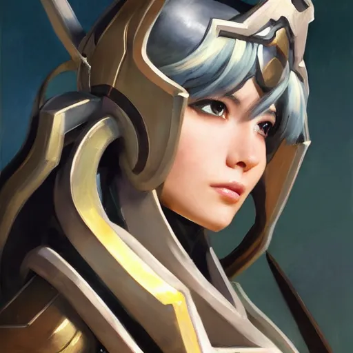 Prompt: greg manchess portrait painting of partially armored pneuma from xenoblade 2 as overwatch character, medium shot, asymmetrical, profile picture, organic painting, sunny day, matte painting, bold shapes, hard edges, street art, trending on artstation, by huang guangjian and gil elvgren and sachin teng