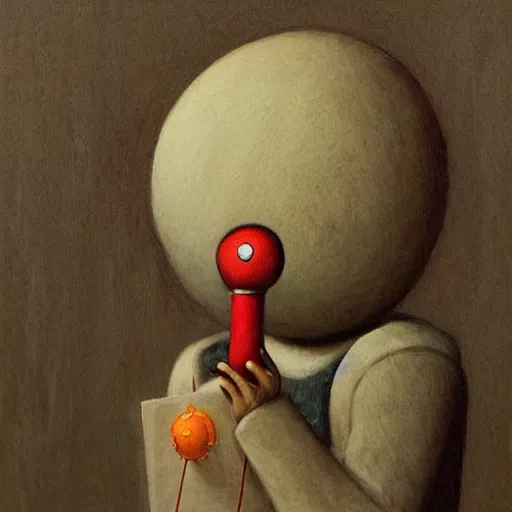 Image similar to a portrait of a character by Shaun Tan