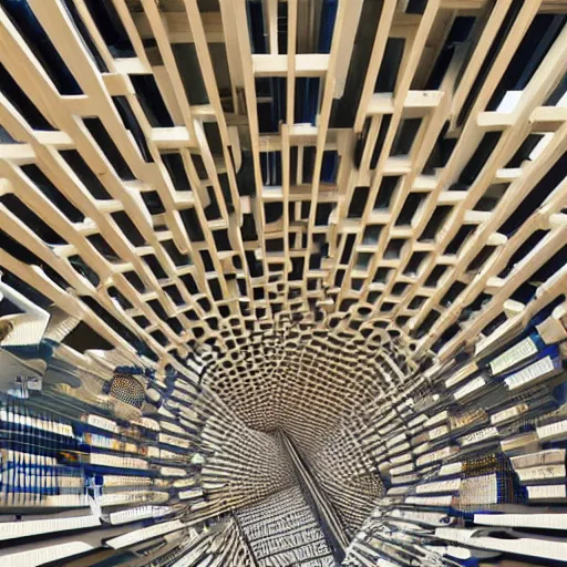 Prompt: ikea store architecture labyrinth optical illusion designed by architect mc escher