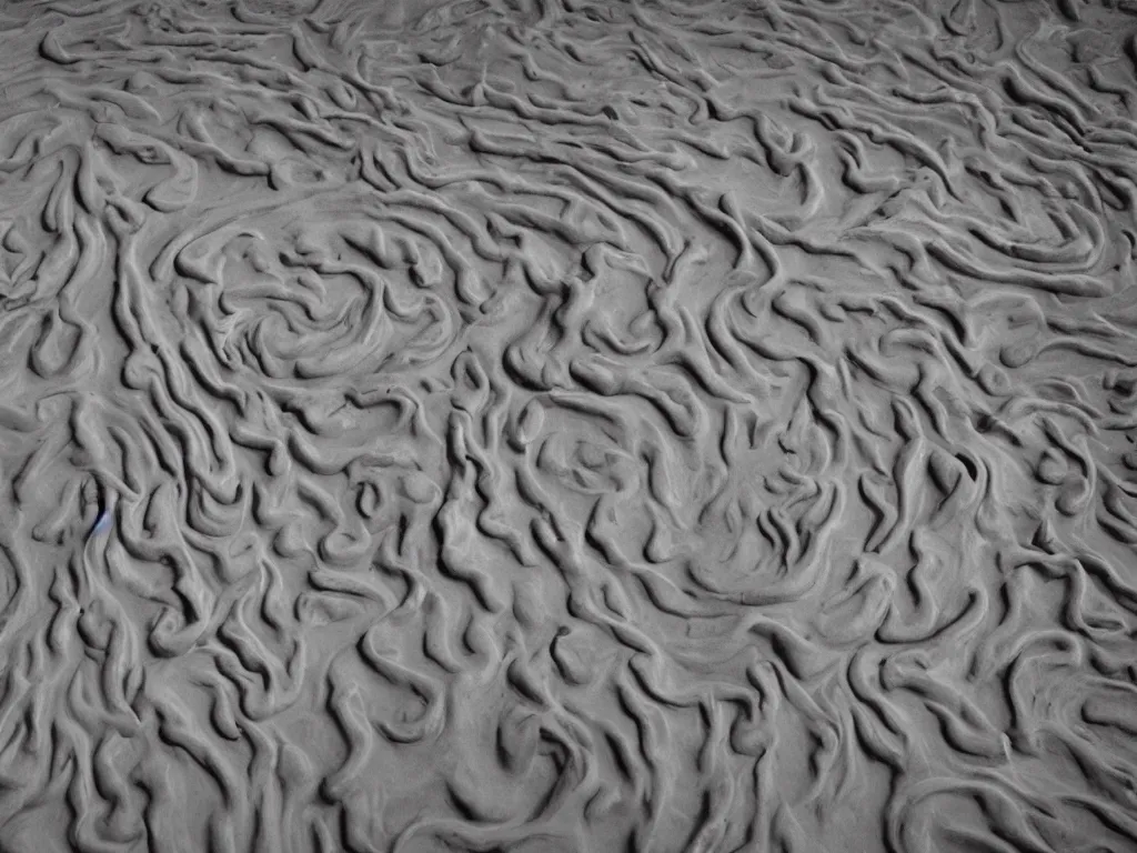 Image similar to human forming from swirls of grey clay