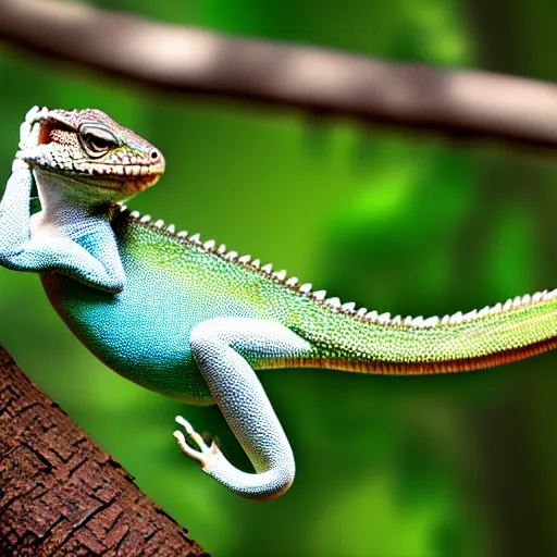 Prompt: tree climbing a lizard