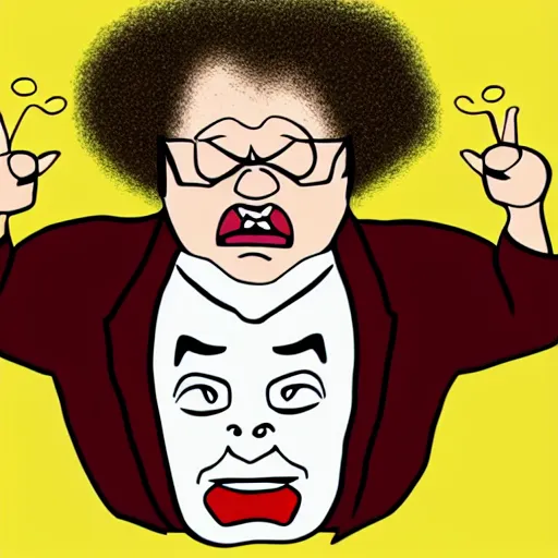 Prompt: steve brule as the sobbing emoji, 😭