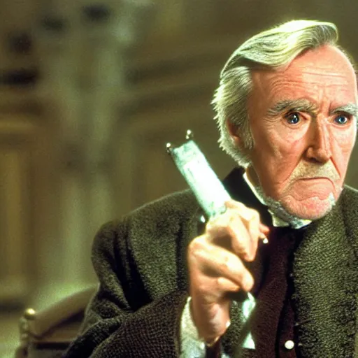 Prompt: Robert Hardy as Count Dooku from Star Wars