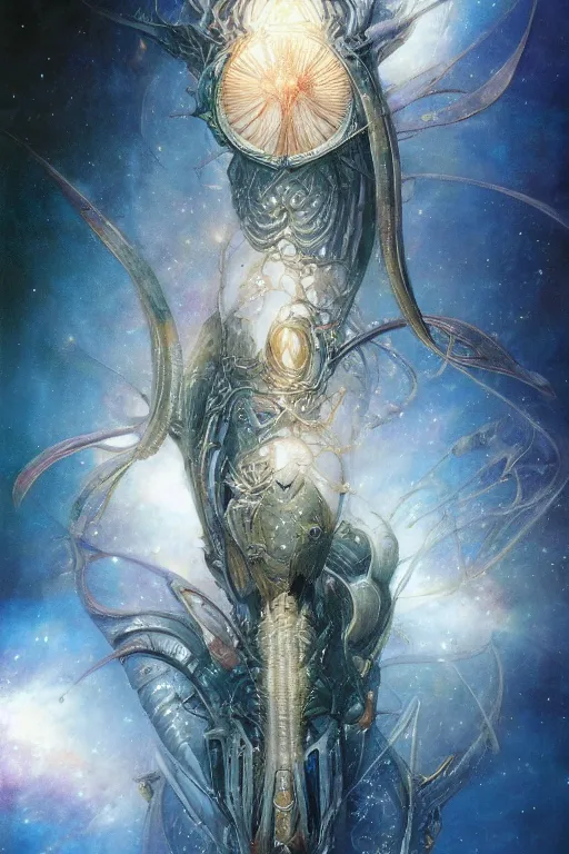 Prompt: now is the time to relaunch the dream weapon, by artgerm and yoshitaka amano and moebius and hr giger and zdislaw beksinski, hyperdetailed, surreal, dc comics, ornate, stunning, nebula, explosions in the sky, trending on artstation