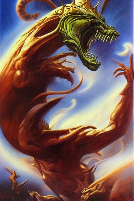 Image similar to extraterrestrial beast by boris vallejo