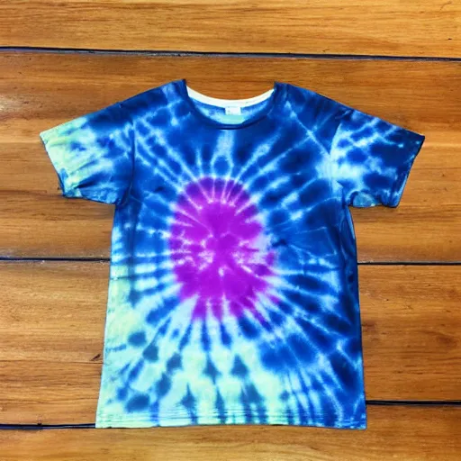 Prompt: A tie-dyed t-shirt