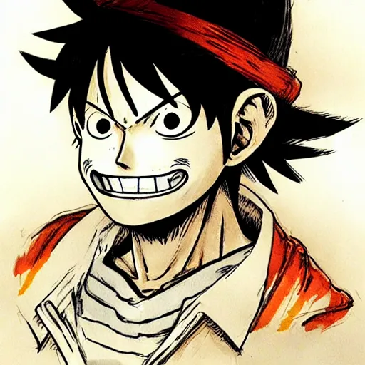 Image similar to luffy by kim jung gi