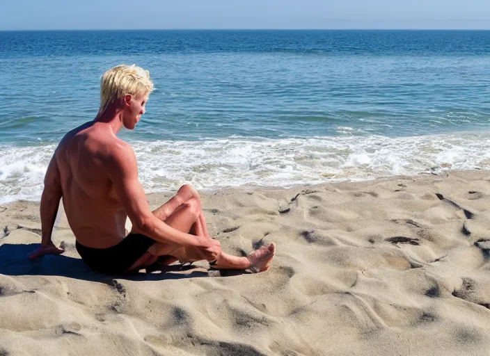 Image similar to skinny blonde male lifeguard roving salt creek beach in dana point, ca