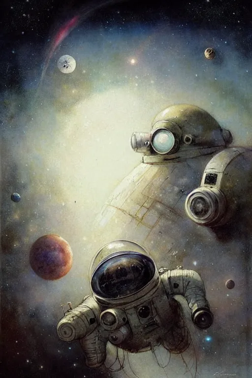 Image similar to ( ( ( ( ( 1 9 5 0 s retro science fiction outer space landscape. muted colors. ) ) ) ) ) by jean - baptiste monge!!!!!!!!!!!!!!!!!!!!!!!!!!!!!!