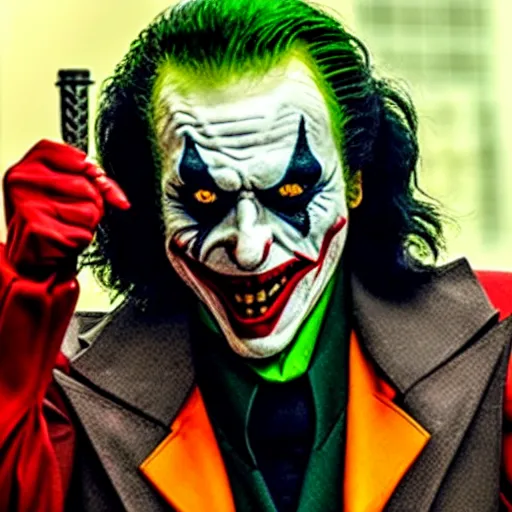 Image similar to film still of Gene Simmons as joker in the new Joker movie