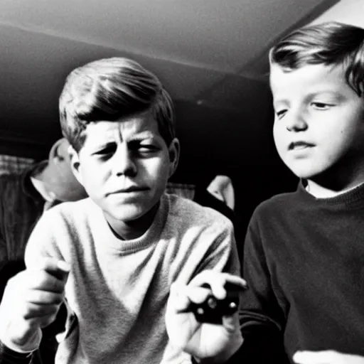 Image similar to gen z jfk playing xbox and vaping