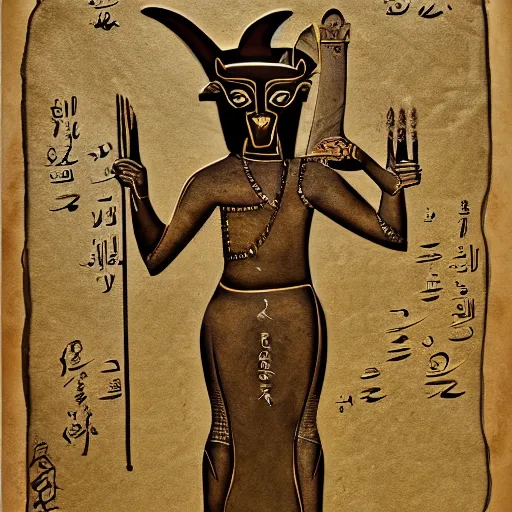 Prompt: calligraphy image of Anubis, highly detailed and rendered