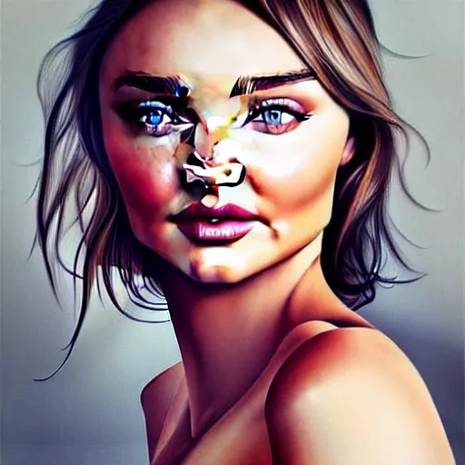 Image similar to Miranda Kerr, portrait, by wlop