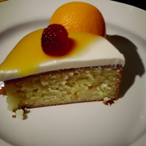 Image similar to Banana orange cake with vanilla icecream, manga, Studio Ghibli masterpiece