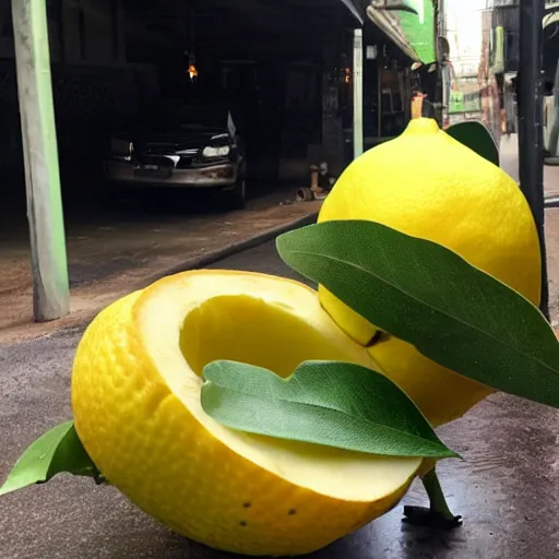 Image similar to anthropomorphic lemon jackfruit