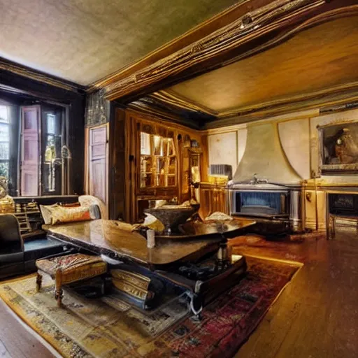 Image similar to a seductive bachelor pad from the 1790s