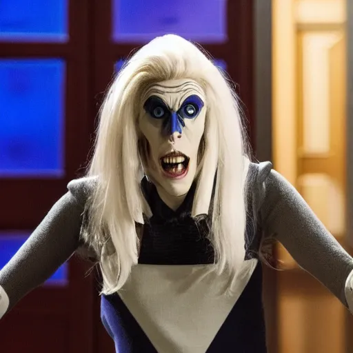 Image similar to Kate McKinnon as Morbius, SNL sketch, episode still