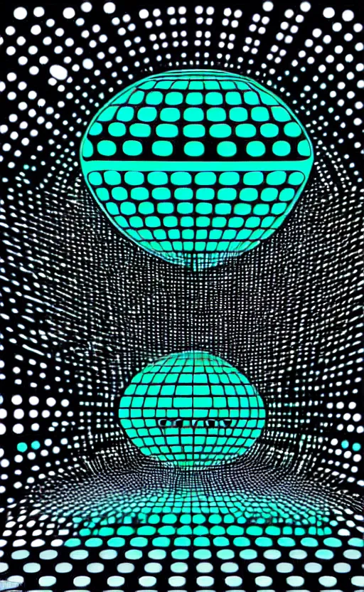 Image similar to trippy spaceship interior alien wall panel from the movie tron, psychedelic dot sculpture, wide angle shot, white background, vector art, illustration by jack kirby