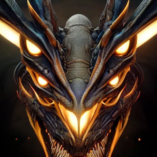 Image similar to Robotic Dragon Portrait, super highly detailed, professional digital painting, artstation, concept art, smooth, sharp focus, no blur, no dof, extreme illustration, Unreal Engine 5, Photorealism, HD quality, 8k resolution, cinema 4d, 3D, beautiful, cinematic, art by artgerm and greg rutkowski and alphonse mucha and loish and WLOP