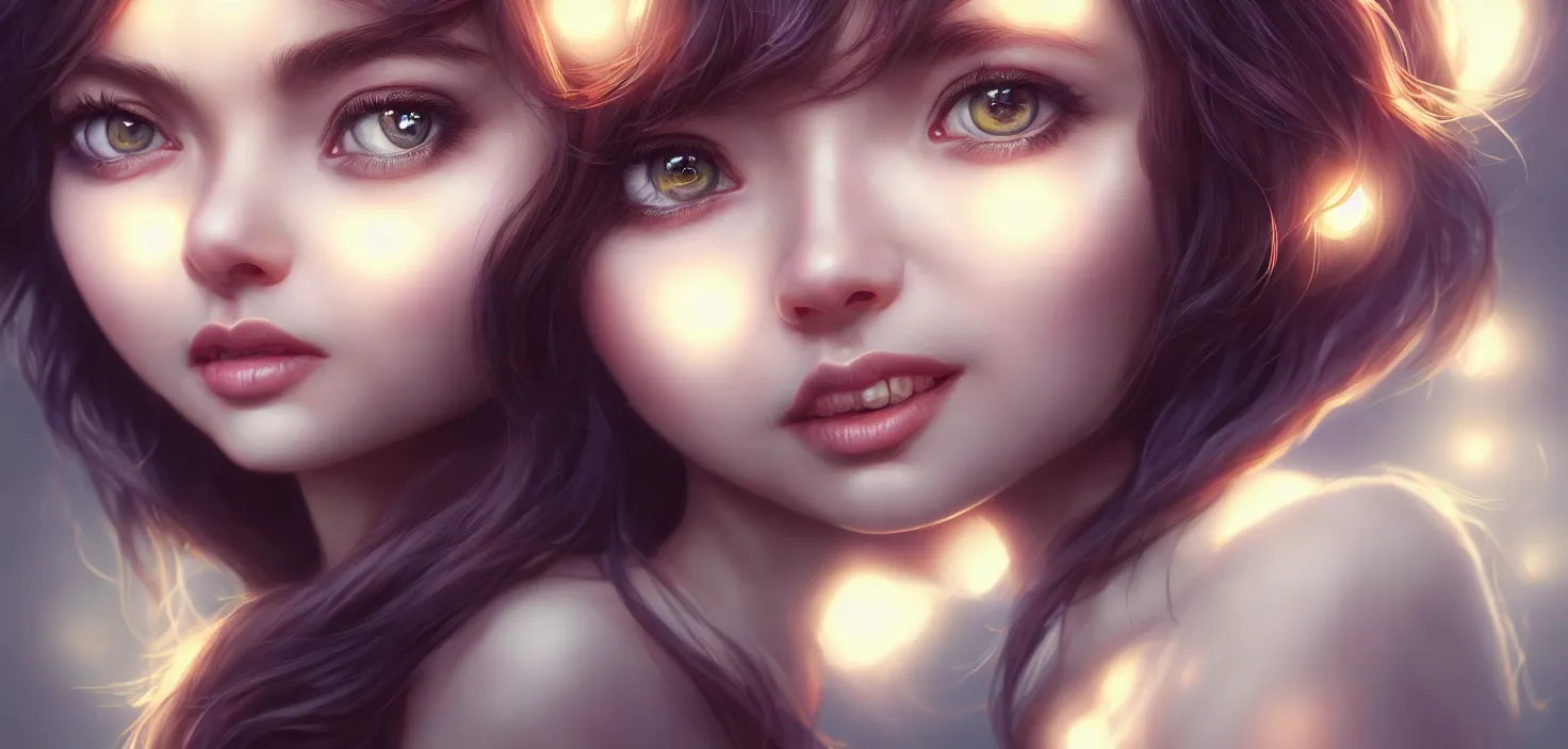 Image similar to вoll | | big eyes, sunny, dreamlike art, realistic shaded, smile, good looking, hyper details, 4 k realistic, cryengine, realistic shaded lighting poster by artgerm, ross tran, fuji choko, loish, 8 k resolution, trending on artstation, luxury