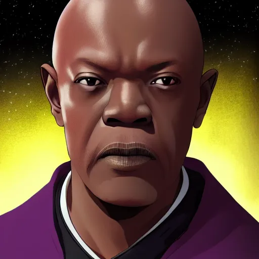 Image similar to portrait of mace windu, anime fantasy illustration by tomoyuki yamasaki, kyoto studio, madhouse, ufotable, trending on artstation