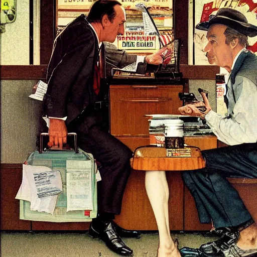Prompt: saul goodman by norman rockwell