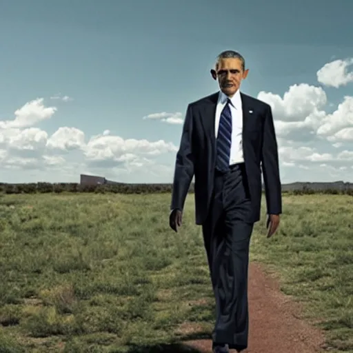 Prompt: a still of obama as walter white in breaking bad