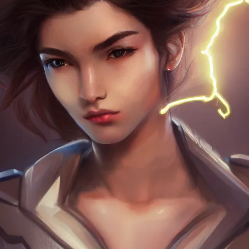 Image similar to portrait of a beautiful dark - haired androgynous space ranger, soft lightning, high detailed, detailed face, detailed eyes, intricate, smooth, sharp focus, high contrast, dramatic lighting, artstation, art by sora kim,
