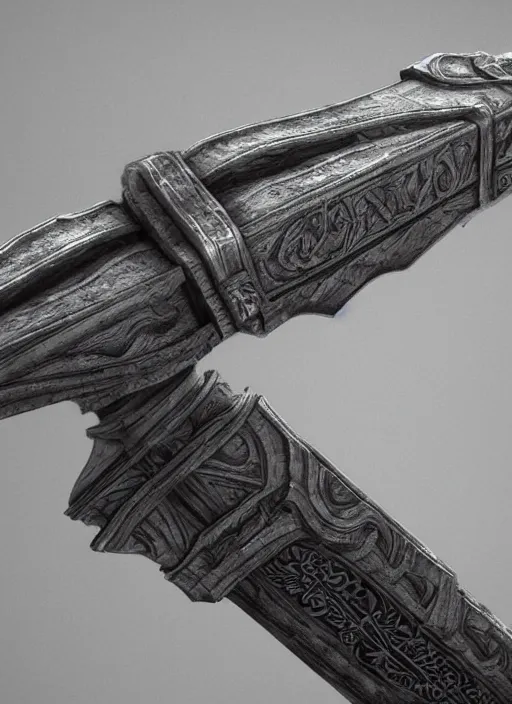 Image similar to epic fantasy sword, Proto-Slavic mythology, white background, detailed and realistic, 4k, artstation, octane render