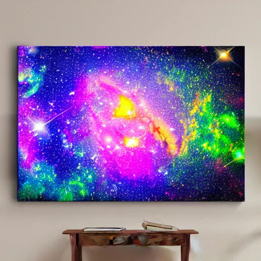 Image similar to prismatic galaxy, luminescent, photorealistic