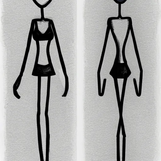 girl stick figure outline