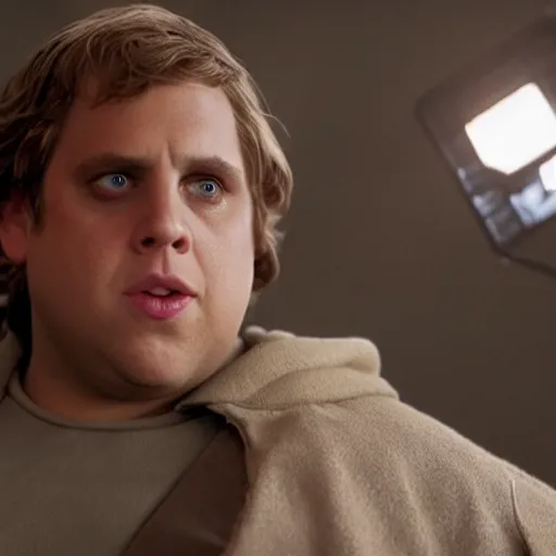 Image similar to jonah hill as luke skywalker in star wars episode 6, 8k resolution, full HD, cinematic lighting, award winning, anatomically correct