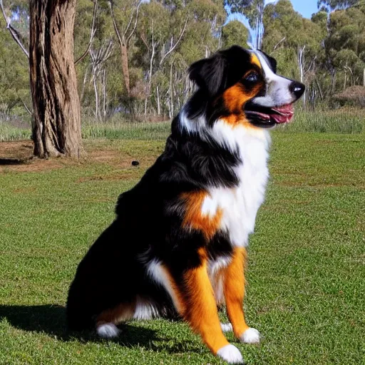 Image similar to australian shepard, by neil gaiman