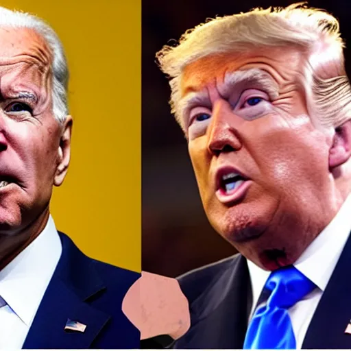 Image similar to Joe Biden and Donald Trump, WWE match, live broadcast still