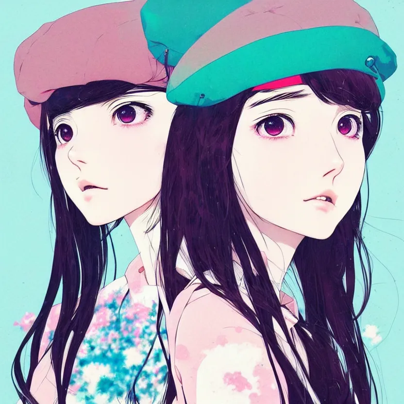 Prompt: girl wearing a beret, very anime!!! anime!! intricate details, aesthetically pleasing pastel colors, art by conrad roset and ilya kuvshinov