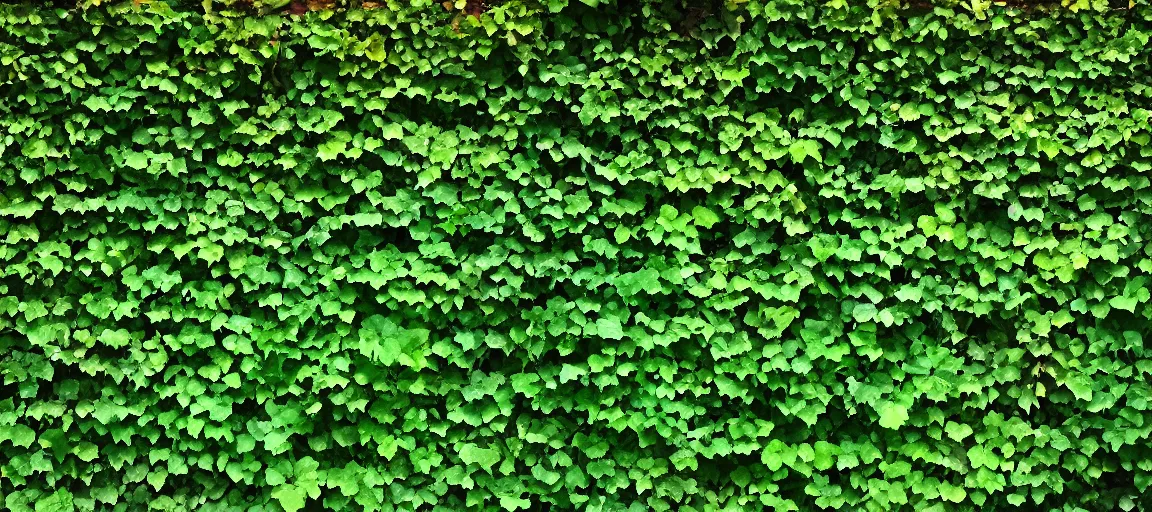 Image similar to a very beautiful green wall of vines and leaves and flowers,