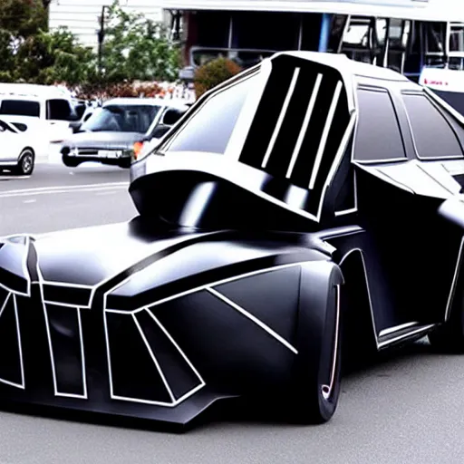 Prompt: a car that looks like Darth Vader